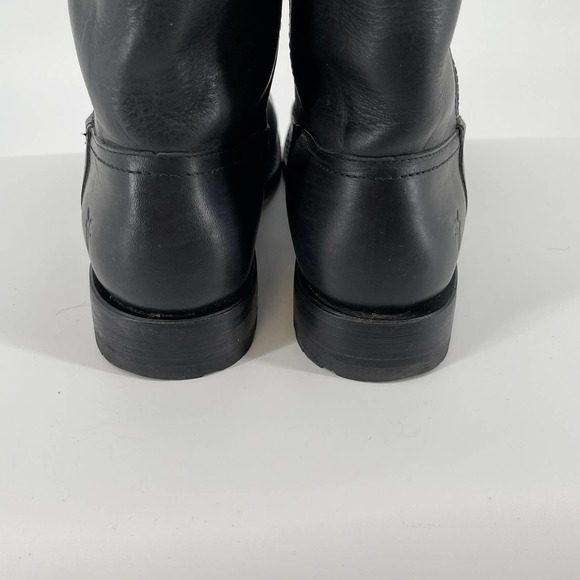 Frye Heath Outside Zip Black Boots B - Picture 5 of 12
